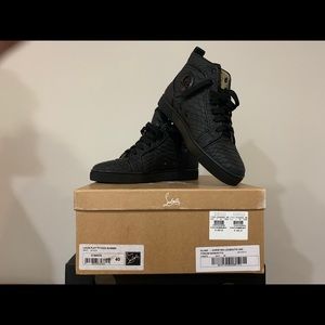 Christian Louboutin black snakeskin